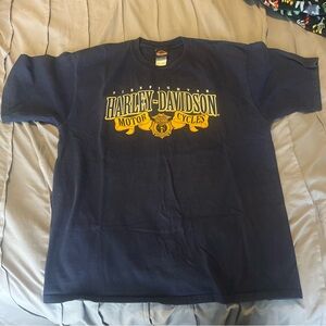 Harley-Davidson Navy Tee with Vibrant Yellow Graphic